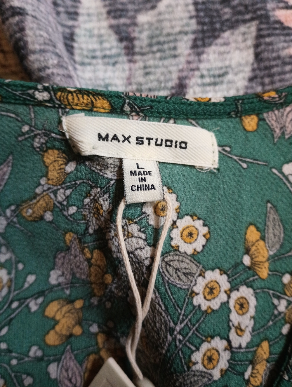 Max Studio Boho Whimsical Forest Fairy Dress Small Green Bloomcore Peasant NWT - Picture 7 of 14